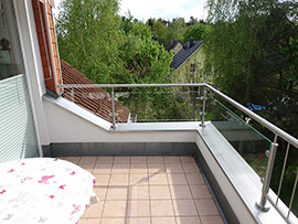 Geländer für Terrassen aus Klarglas